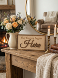 Personalized "Our Forever Begins Here" 3D Layered Wood Sign - Custom Date Birch Decor