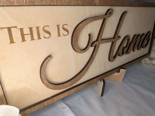 "This is Home" 3D Layered Birch Wood Sign