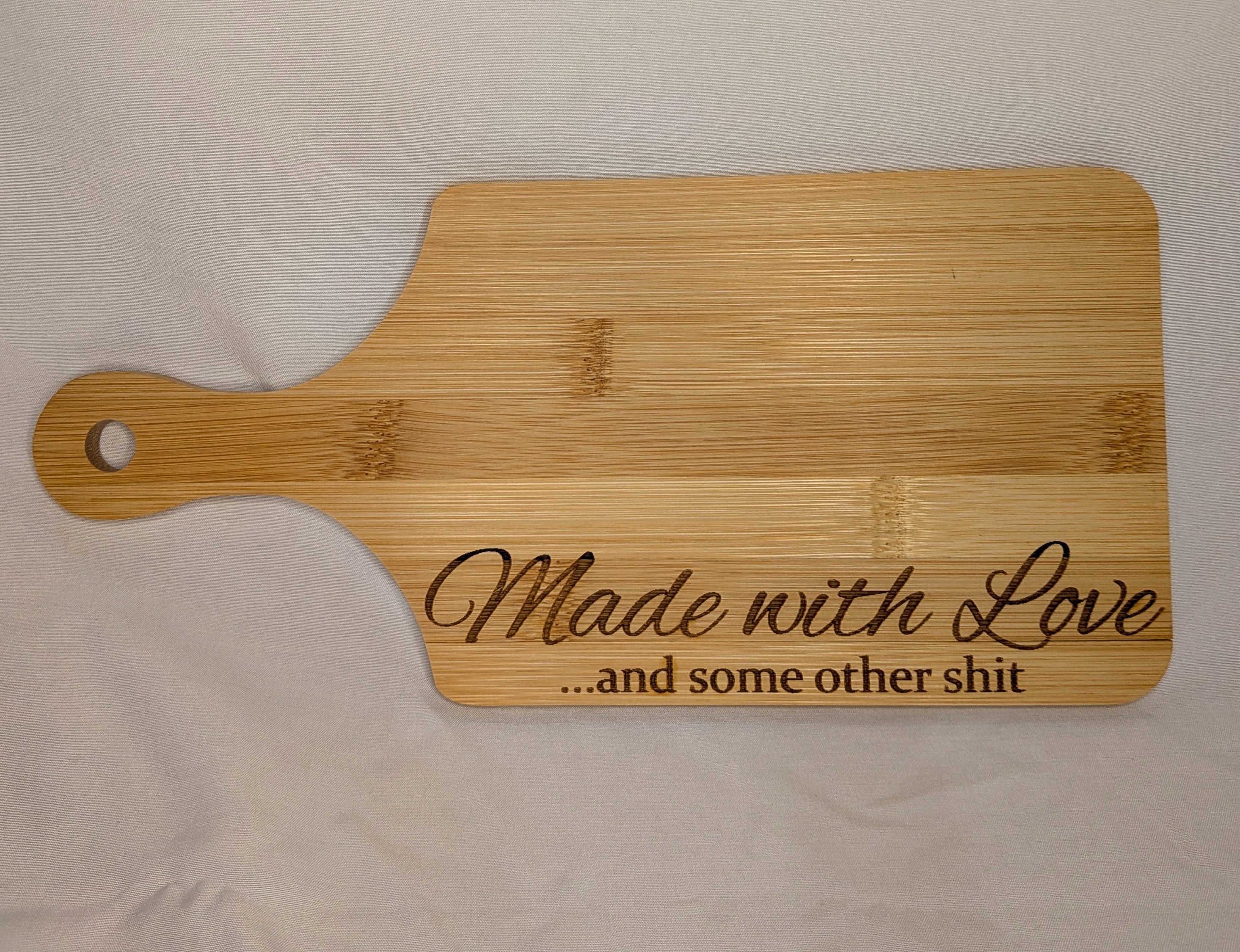 Made with Love engraved cutting board