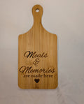 Meals and memories engraved cutting board